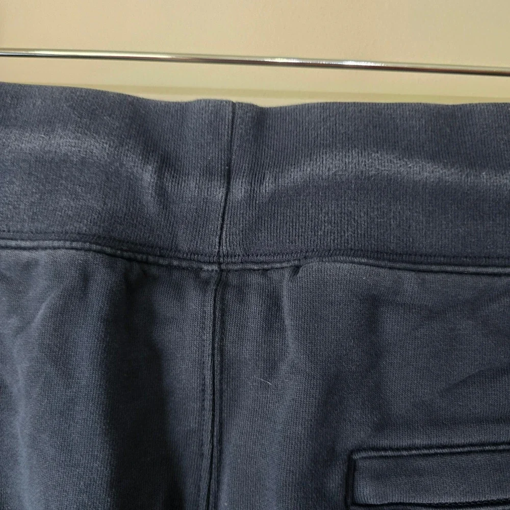 Psycho Bunny Mens Navy Blue Camo Logo Joggers Sweatpants Striped Cuffs Size L